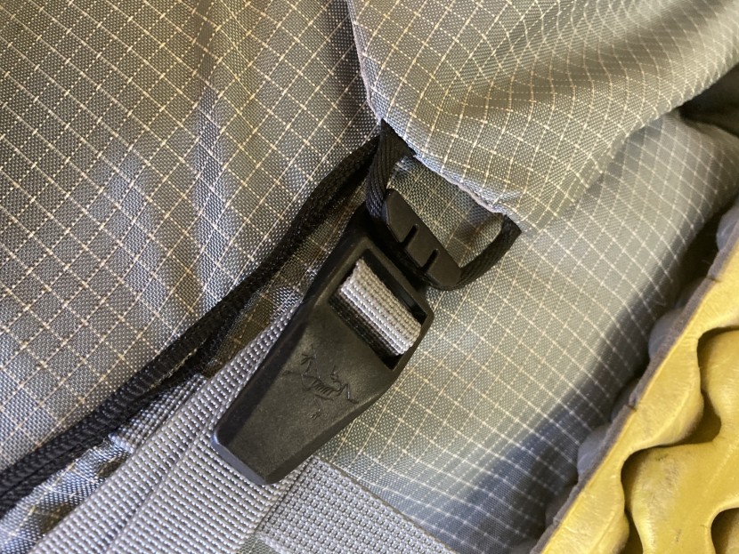 mountaineering backpack - the unique buckles on the arc'teryx alpha ar 55 are purported to be...