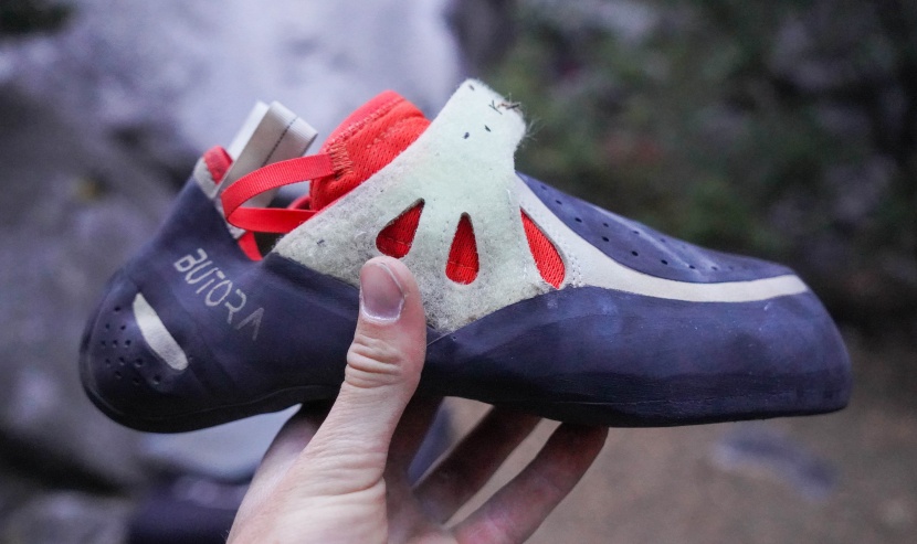 butora acro - check out the sharp forward lean of the heel. several of our testers...