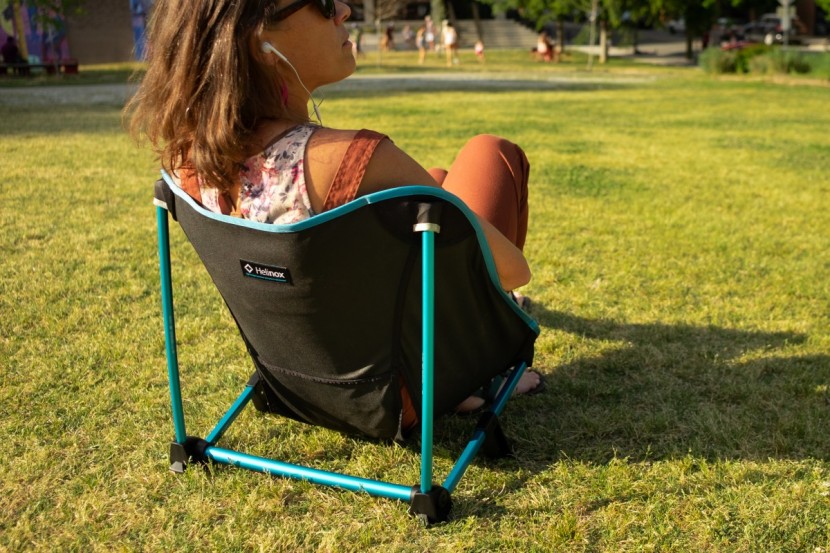 helinox incline festival chair - the back rest is high and wide so it won't dig in or squeeze your...