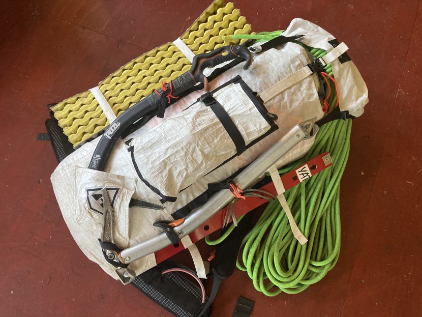 mountaineering backpack - all loaded up with the hyperlite prism.