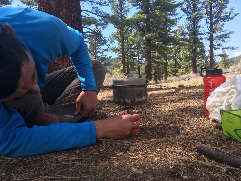 primus essential trail - this model is more stable than some other small canister stoves, but...