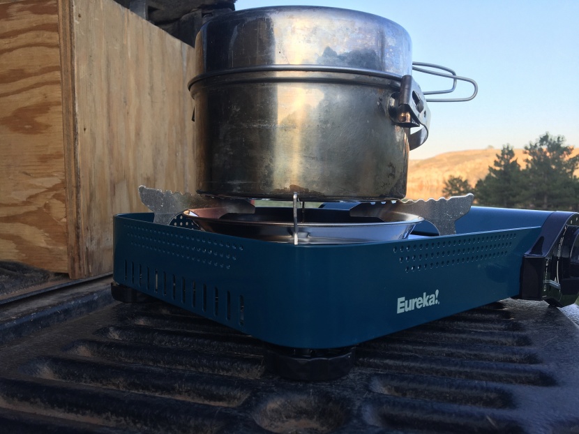 eureka sprk+ butane - the sprk+ provides minimal wind protection, but on low wind evenings...