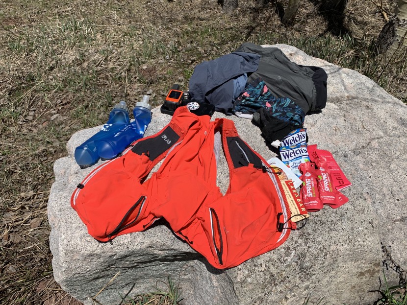 salomon s/lab sense ultra 8 set - we were able to stuff a lot of gear into this vest, thanks to the...