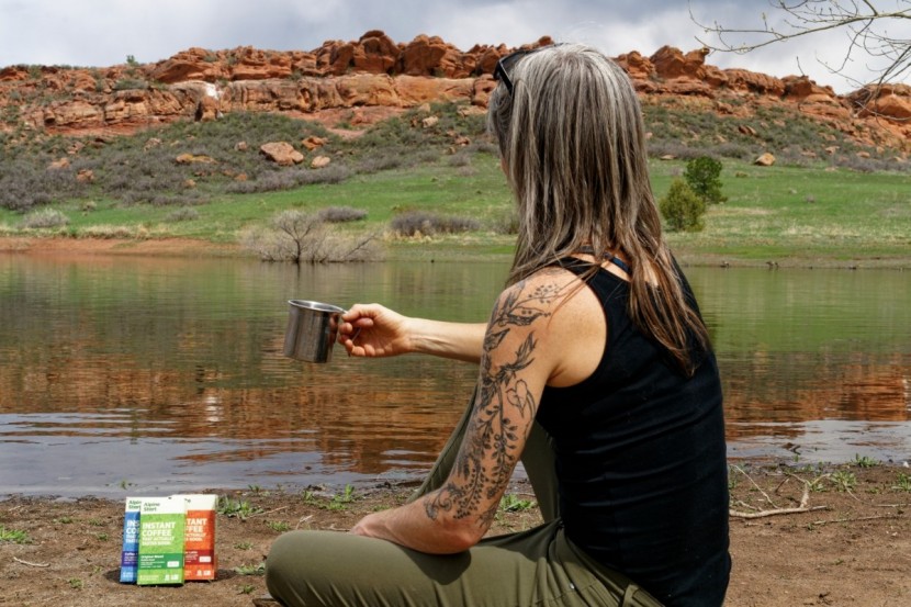 alpine start instant - what's better than enjoying tasty coffee in a beautiful place? trick...