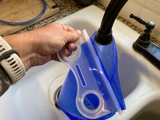 deuter compact exp 12 - we found the hanger handy to hold the bladder by as we filled it.