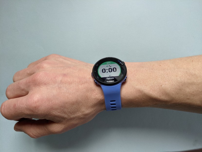 garmin forerunner 45s - light and low profile, we hardly notice we are wearing it during the...