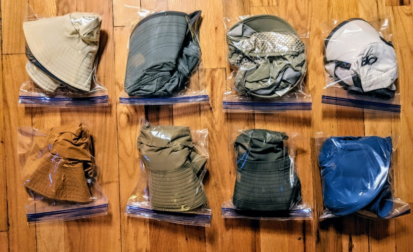 sun hat - each hat was crammed in a bag for 30 minutes and evaluated on how...