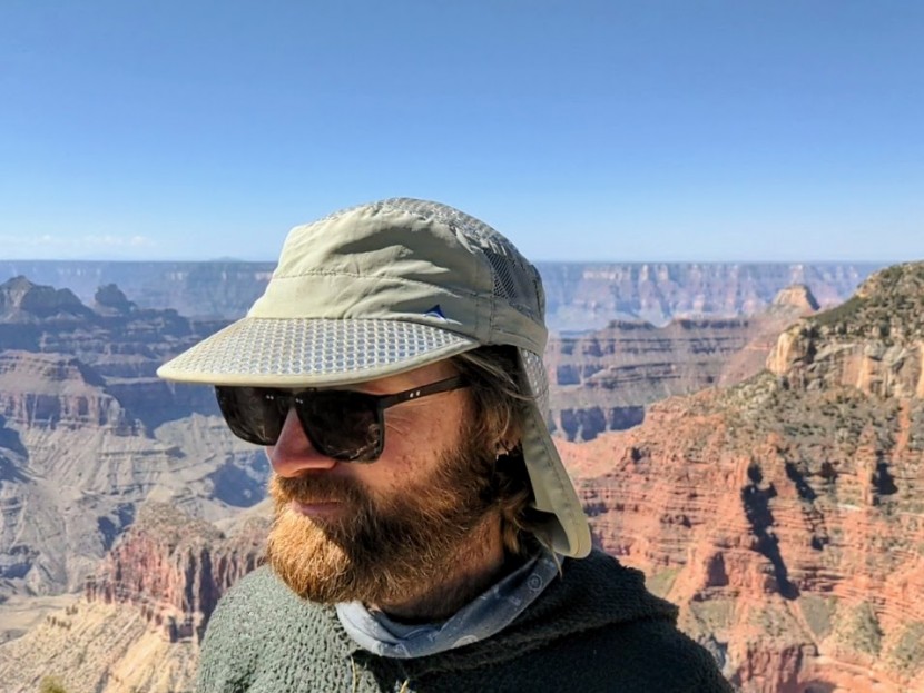 alchemi labs desert hat - if it wasn't for the beard, we would've needed sunscreen on our face...
