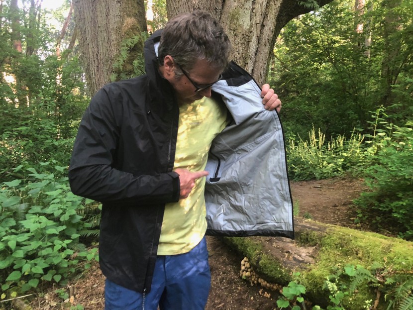 patagonia rainshadow - we aren't sure if it was the tricot liner or its 3-layer...