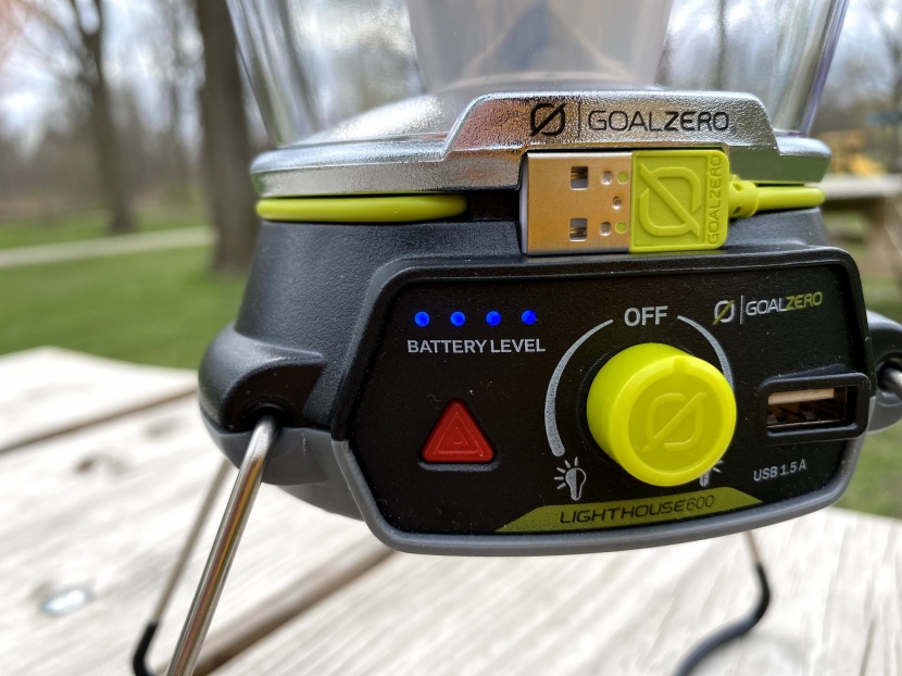 goal zero lighthouse 600 - the large green control dial and blue battery indicator lights make...