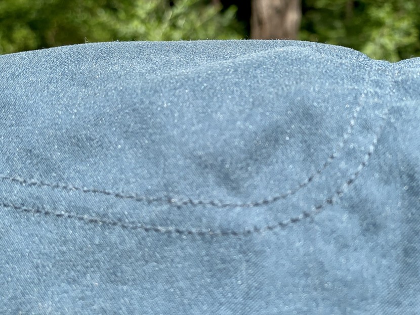 prana alana - the water has soaked right into the fabric and did not bead since...