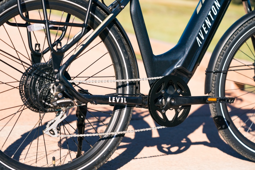 aventon level step-thru - the level's step-thru frame means you've only got to step a few...