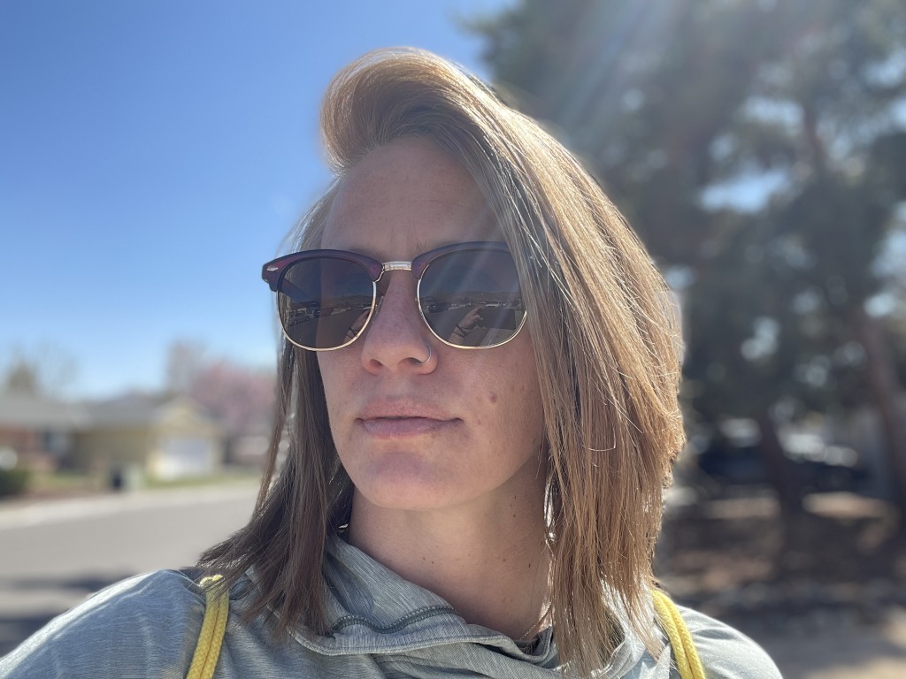 kaliyadi semi-rimless polarized - testing the kaliyadi on a bright day.