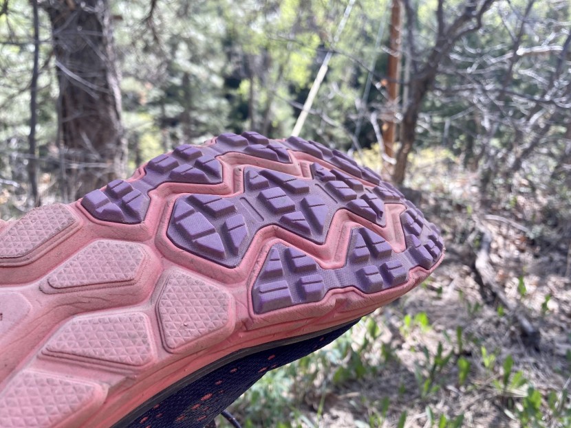 hoka challenger atr 6 for women - a look at the paddle-shaped design with islands of lugs that do well...
