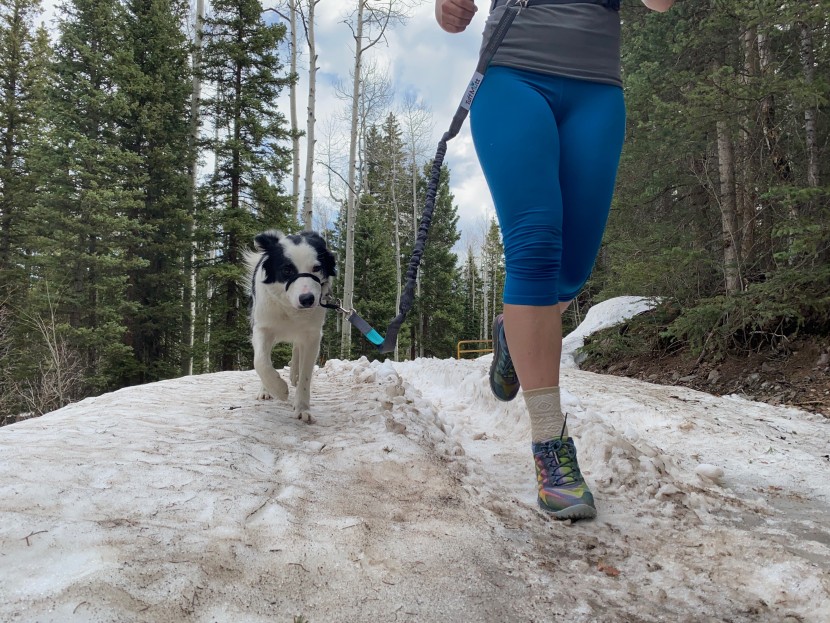 merrell antora 2 - amber and riley take on the snowy conditions of early spring running...