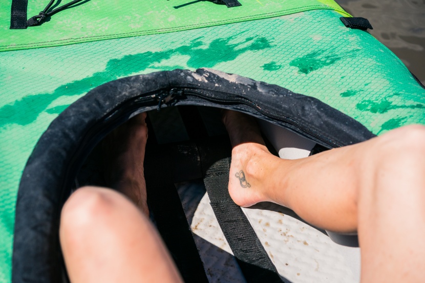 aquaglide navarro 110 - a small velcro-attached foot brace adds a bit of extra stability.