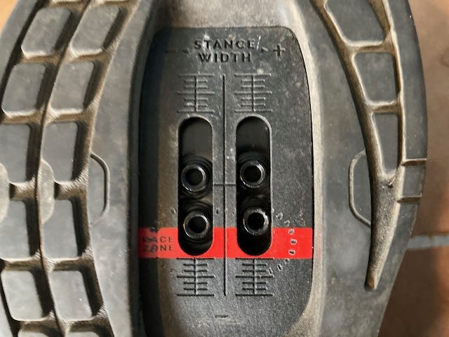 crankbrothers mallet boa - unisex - there is 1 5/16" of fore/aft cleat adjustment and ramped zones...