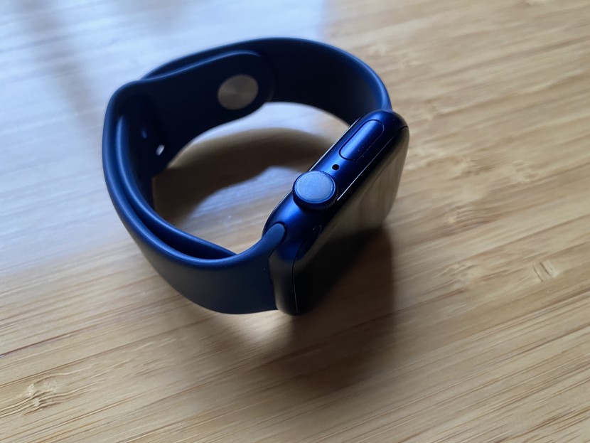 apple watch series 6 - a simple touchscreen design with two buttons. the dial works as both...