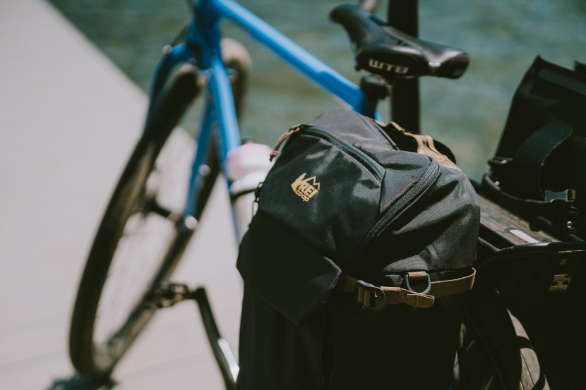 rei co-op junction pannier - our rei pack supported a post-work lakeside dip by carrying our...