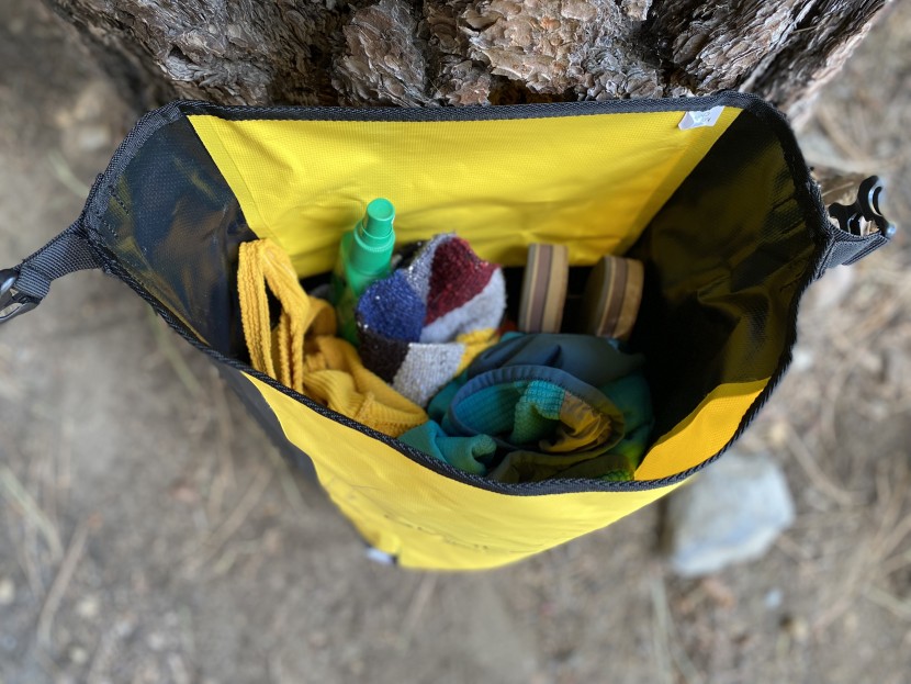 burley pannier set - our tester packs up a burley bag for a ride down to the lake.