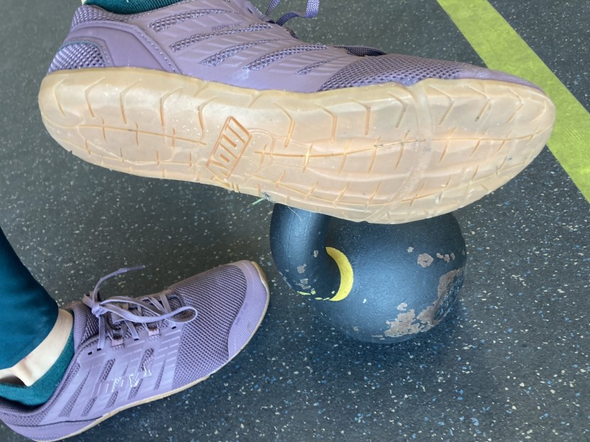 inov-8 bare-xf 210 v3 for women - the soles are tacky for gym floors and the reinforced side panels...