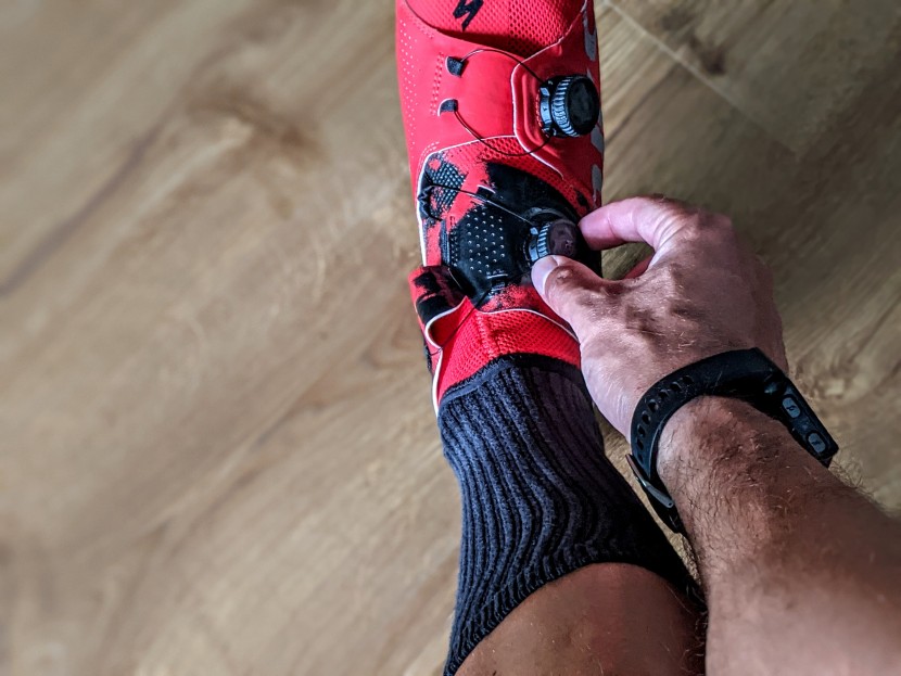 specialized s-works ares - it took a few rides before we got used to organizing the flaps and...