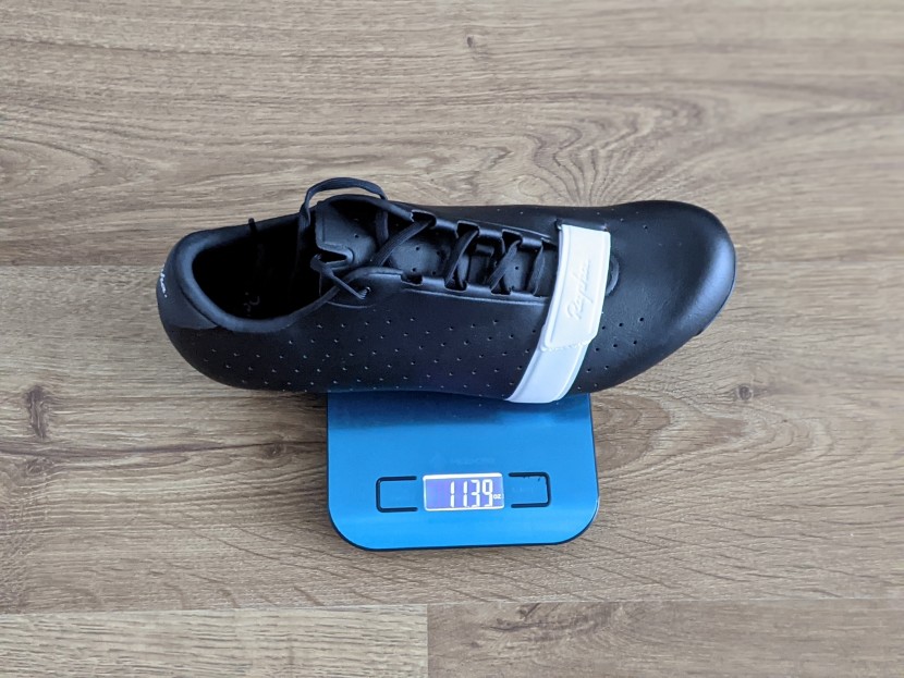 rapha classic - 22.8 ounces in men's size 45 is about what you'd expect for a shoe...