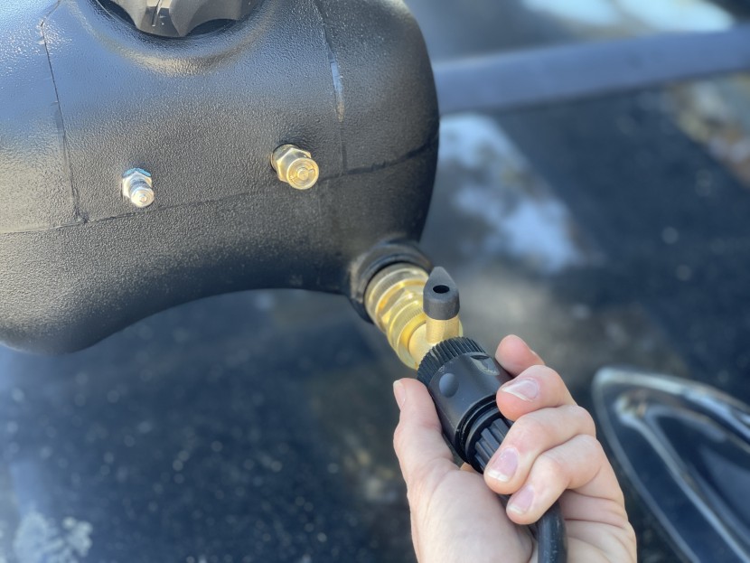 waterport weekender - this plastic tank is beefy and the quick-connect components are...