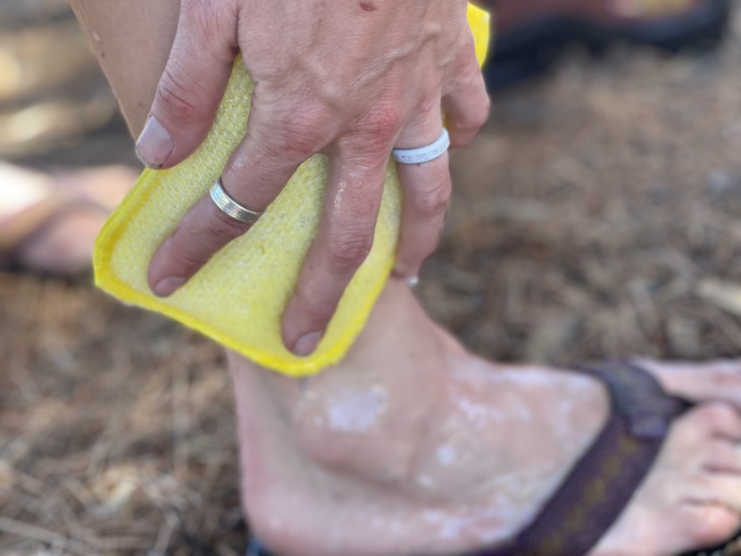 geyser systems with heater - the soft side of the sponge is great against your skin. but it's...