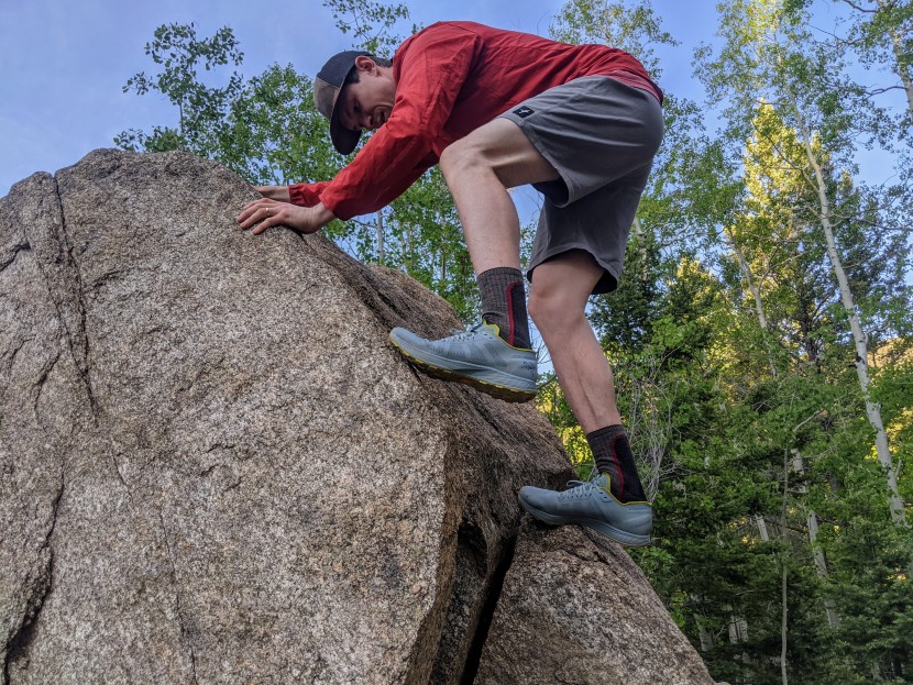 arc'teryx norvan sl 2 - not quite as tacky as an approach shoe, but not far off, this...