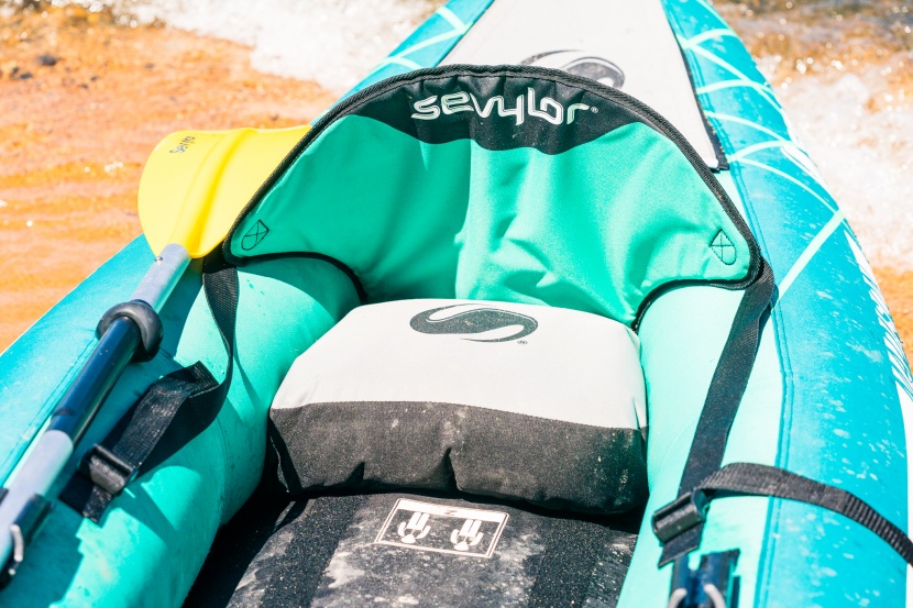 sevylor madison - inflatable seat cushions take some practice to get comfortable.