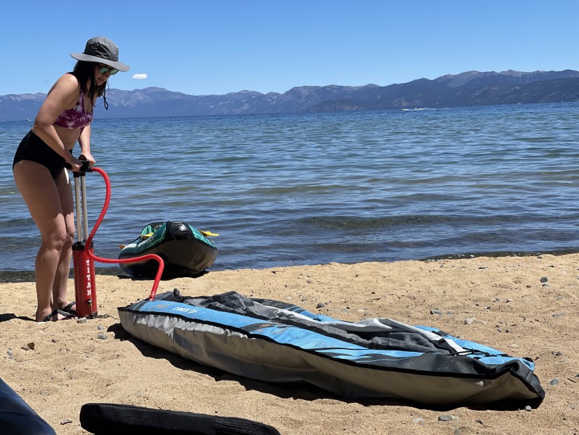 aquaglide chinook 120 - three chambers to fill before you can get out in the chinook.