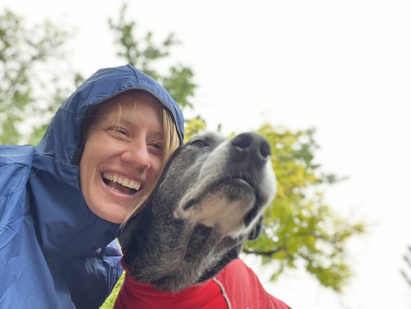 rei co-op active pursuits jacket for women - a reasonable weight that we don't mind carrying for some emergency...