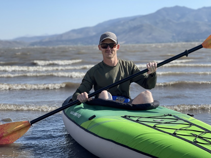 aquaglide navarro 110 - it doesn't feel heavy to paddle and makes a good boat for those...