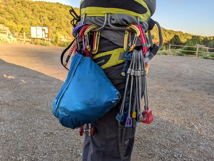 outdoor research helium wind hoodie - not the smallest package to ever hang off a harness, but for the...