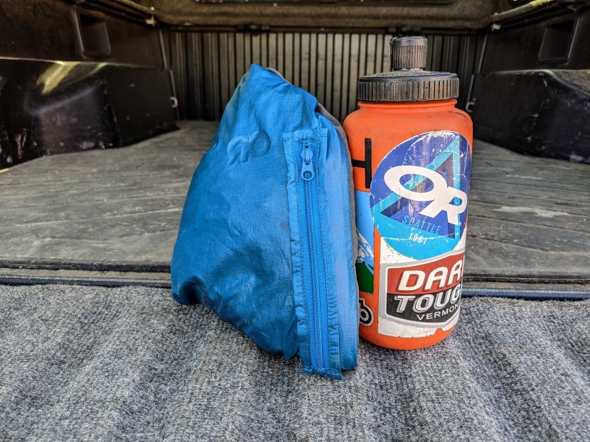 even though this jacket packs down into its chest pocket at...