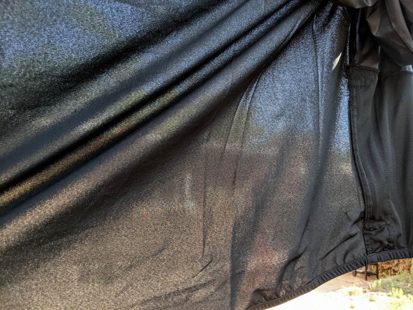 though surprisingly abrasion resistant, the polyester/elastane...