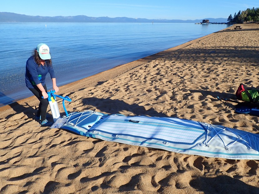 irocker all-around 11 - inflating the irocker all-around using the dual-action, triple...