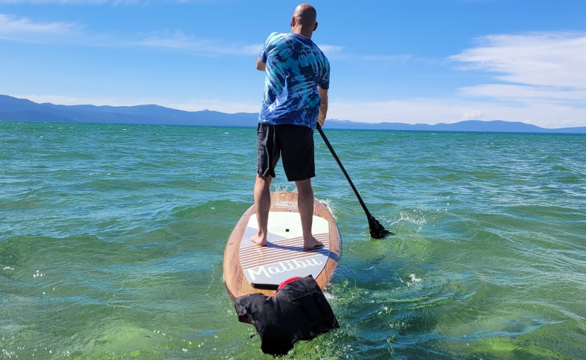 the malibu board glides fairly well on smooth water but struggles to...
