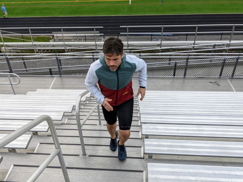nike trail windrunner - breathability testing with stair repeats.
