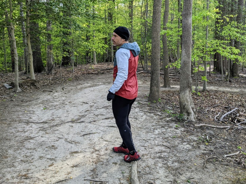 nike trail windrunner - just standing around, it's a comfortable if slightly restrictive...