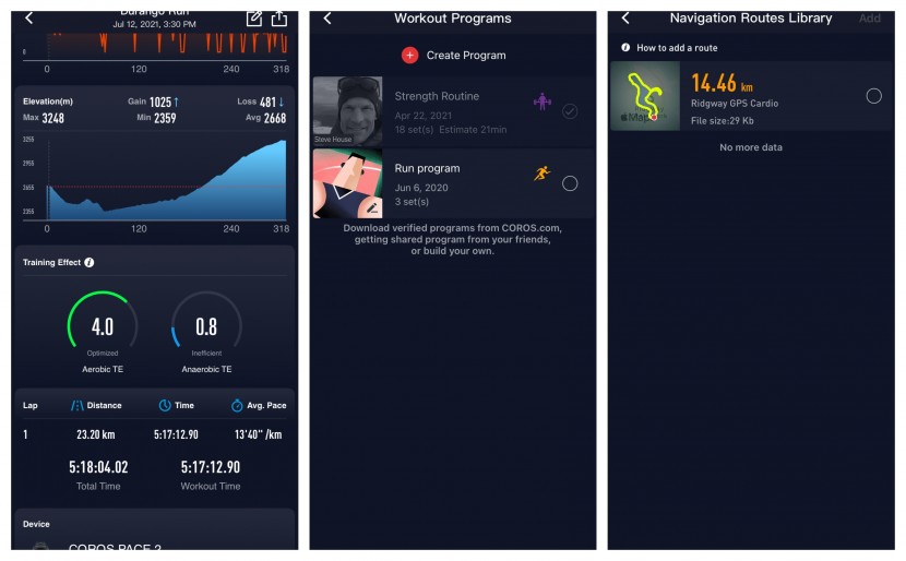 coros apex pro - workout libraries and courses for navigation can easily be uploaded...