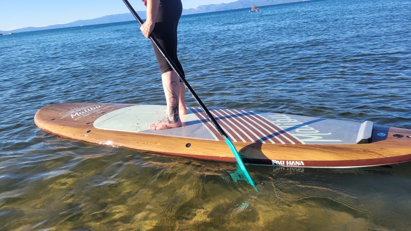 sup paddle - the smaller teardrop blade on the kialoa tiare makes it easier for a...