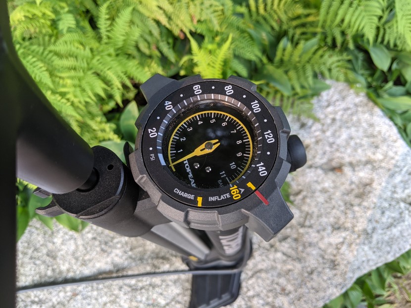 bike pump - a gauge set high on the pump will be easy to read but can make the...