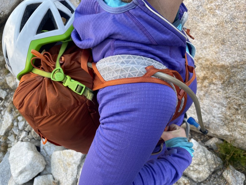 climbing backpack - good hydration system features include a dedicated spot for the hose...