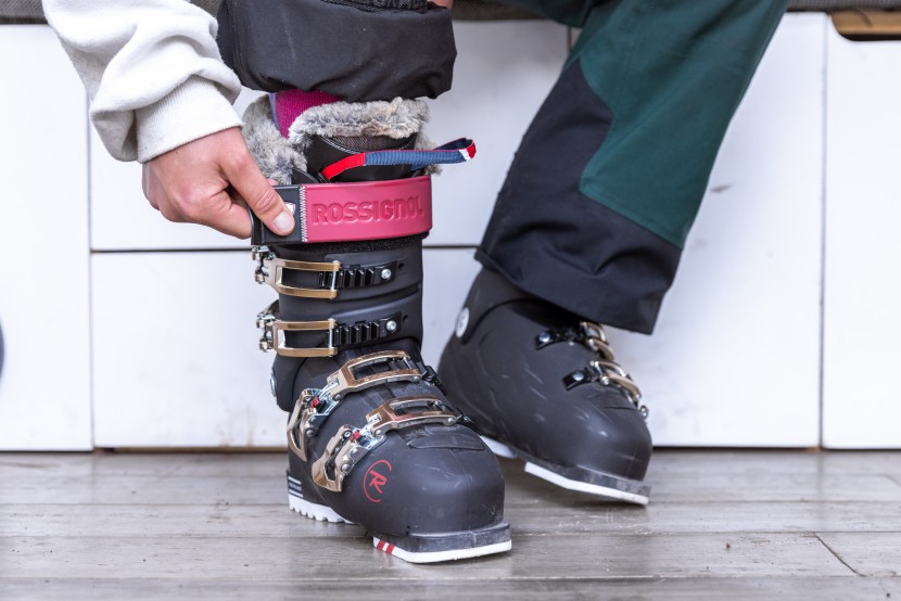 ski boots womens - power straps and boot buckles were part of the performance, comfort...