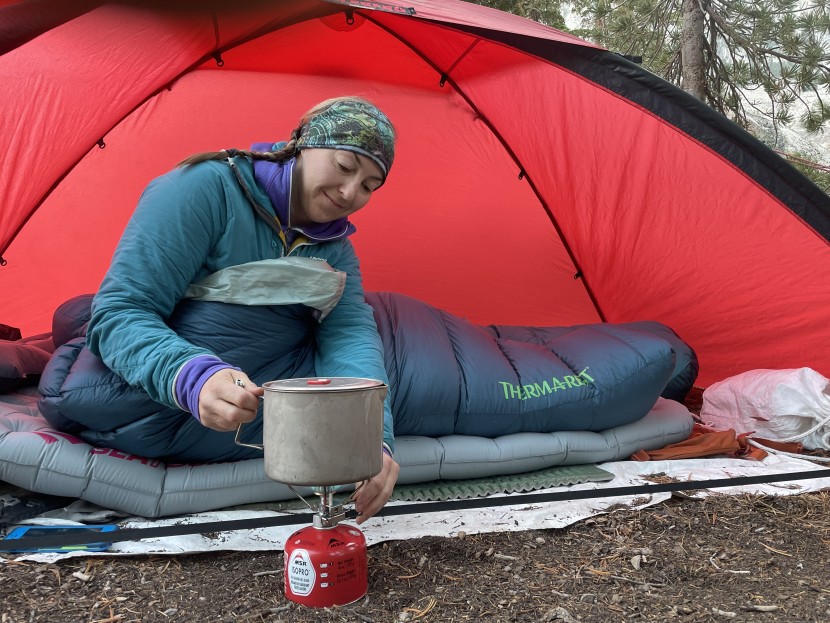 snow peak gigapower 2.0 - getting ready to have some coffee in bed.