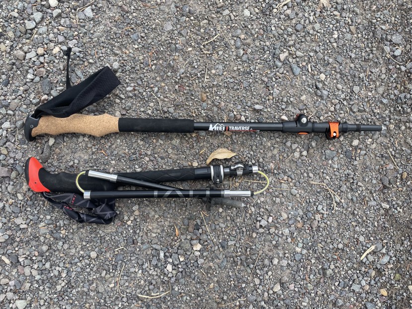 rei co-op traverse trekking poles - the rei traverse poles (top) don't pack nearly as small as...