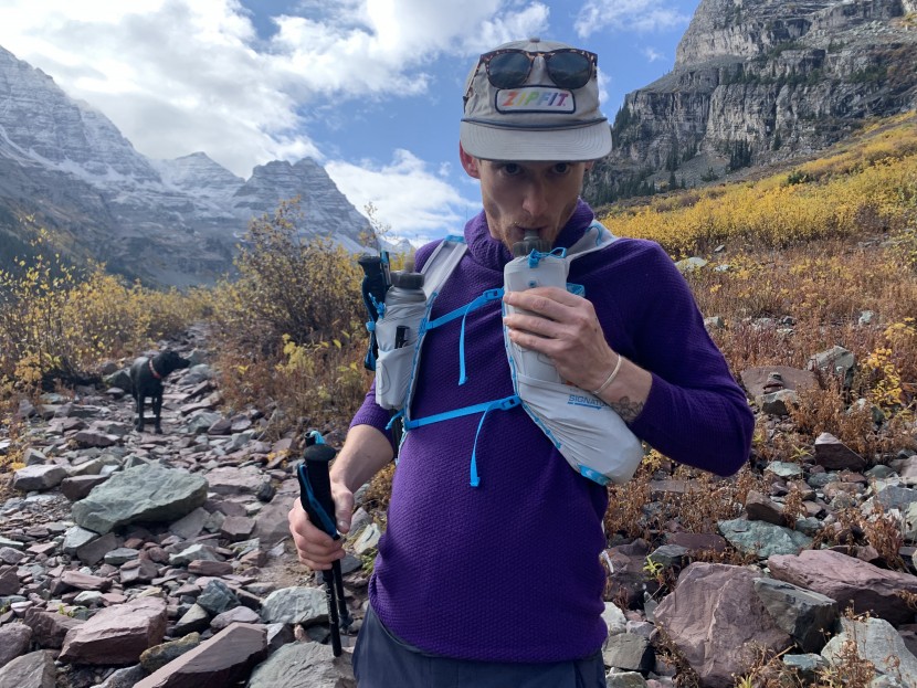 ultimate direction race vest 5.0 - the included soft flasks are great, but the sleeves in which they...