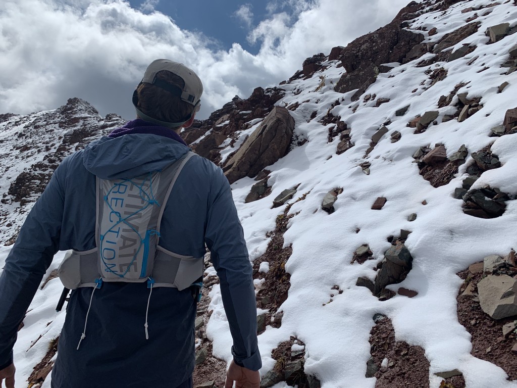 ultimate direction race vest 5.0 - this vest stored all we needed for a run starting in the valley...